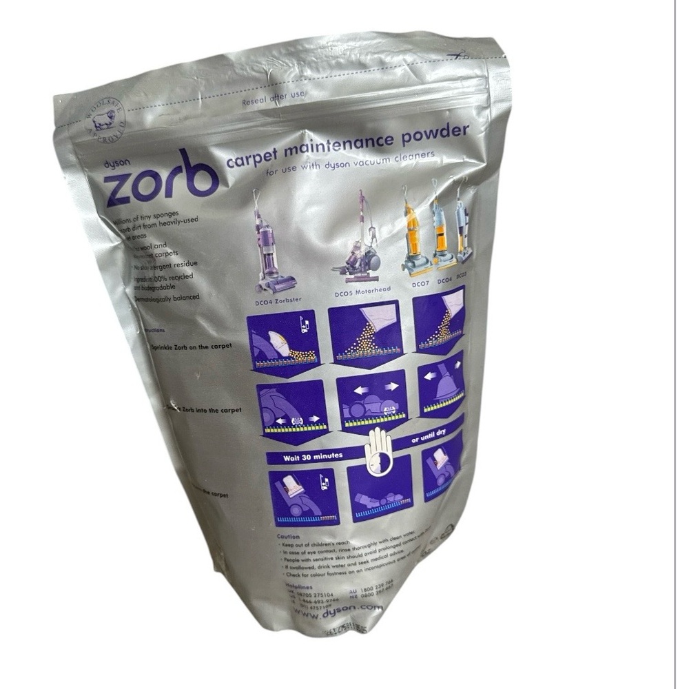 Dyson Zorb Carpet Maintenance Powder 26.5 oz 750g BRAND NEW SEALED - Picture 4 of 9